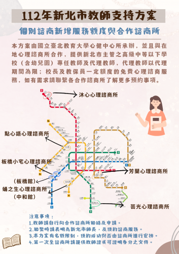 【心理支持方案】112年新北市教師支持方案，在地心理諮商服務正式上線圖片