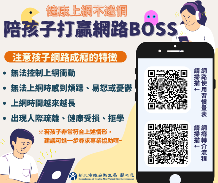新北市網路成癮高風險學生醫療資源轉介流程及相關資訊圖片