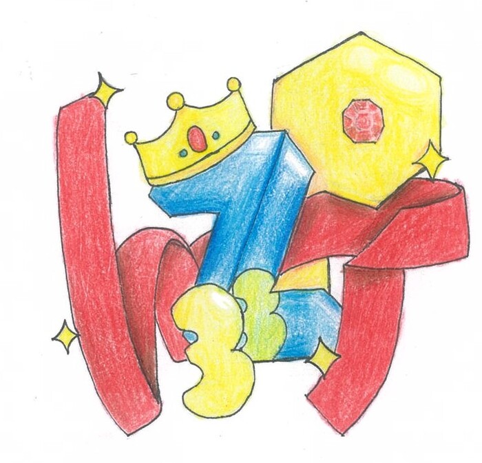 作品五 KING -國王總是十項全能,搭配這次徵稿主題,國王高貴的形象選用水晶寶石襯托,願中平也能像王一樣人人知曉、十項全能。圖片